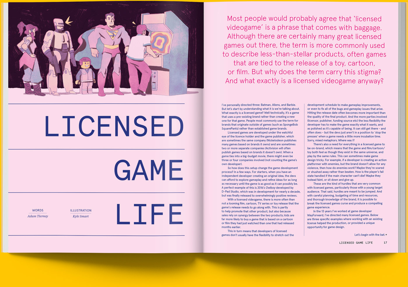 Magazine spread of article on licensing in video games